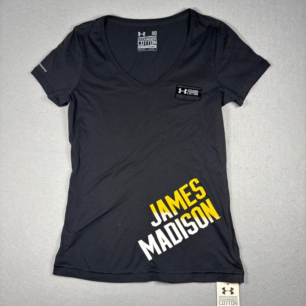 JMU James Madison University Under Armour Womens Medium M  V-Neck Shirt NWT New